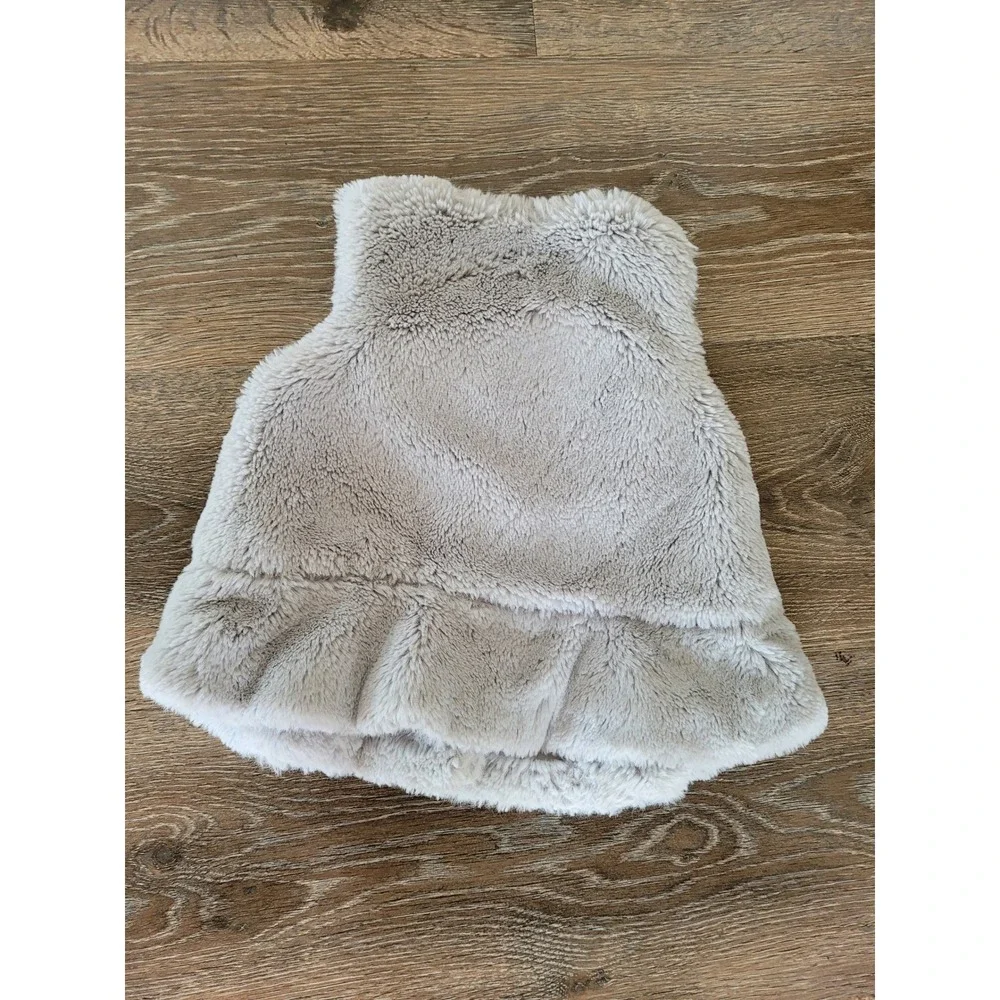 Gymboree Faux Fur Vest Sleeveless Button Up Gray Toddler Girl 18-24‎ Months #5